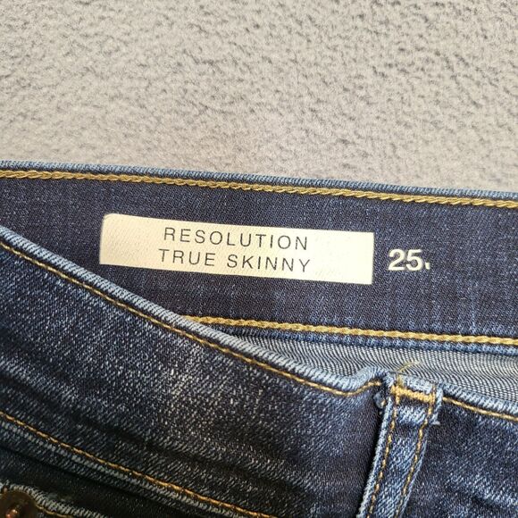 Gap 1969 Jeans Womens Size 25 Blue True Skinny Distressed Stretch Denim - Picture 4 of 12